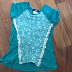 Teen/kids girls teal detailed blouse